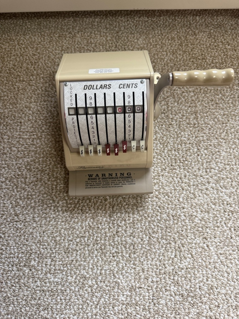 Vintage Mechanical Check Machine - Beige